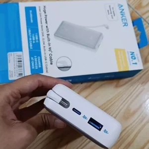 Sạc dự phòng ANKER Zolo 20kmAh 45W | 2 cổng 1C1A | Tích hợp 2cáp USB-C cho iP15/16/17/Samsung | Sạc nhanh - A1681C