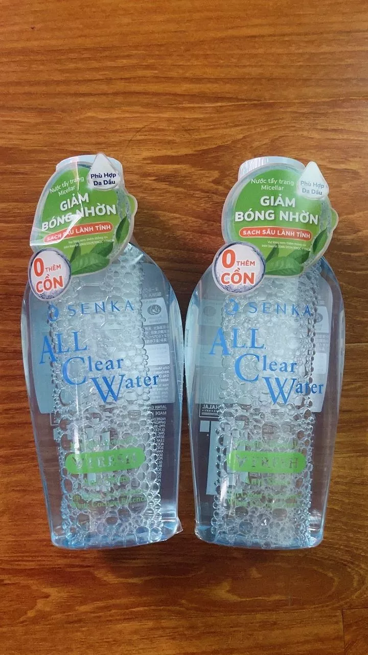 Bộ 02 Nước tẩy trang Micellar Giảm Bóng Nhờn Senka All Clear Water Fresh 230ml/chai