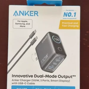 Bộ sạc nhanh Anker 100W Smart Display | 3 cổng 2C1A | Công nghệ GaN | Dành cho Laptop, iPhone - B121B