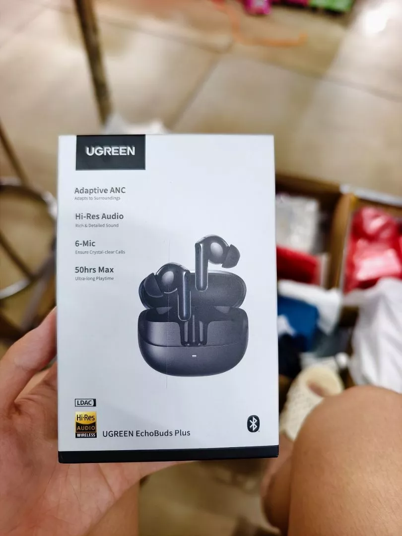 Tai nghe không dây UGREEN HiTune EchoBuds Plus, Bluetooth 6.0, chống ồn chủ động -55dB ANC , pin 50h, LDAC, Hi-Res, IPX5, Hỗ trợ ứng dụng