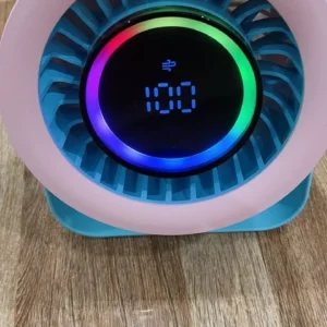 GOOJODOQ Quạt turbo Để Bàn 2 Trong 1 Vừa Là Quạt Vừa Là Đồng Hồ,100 Mức Gió,Màn Hình Số,Pin 4000mAh