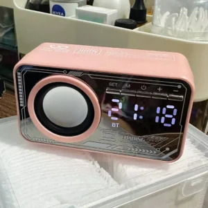 Đồng hồ báo thức GOOJODOQ Loa Bluetooth Màn hình rõ ràng & Báo động kép Phát lại âm thanh nổi linh hoạt