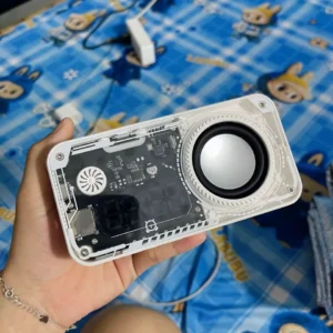 GOOJODOQ Loa Bluetooth không dây Thiết kế gió cơ khí Hiển thị thời gian chính xác Bluetooth 5.3LED RGB chiếu sáng