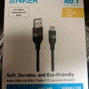 [ANKER] Cáp Sạc Nhanh & Truyền Dữ liệu Anker USB-A to USB-C (18W-480s msb)– Dây Bện Tái Chế, Chống Rối dài 1.8M- A82G2
