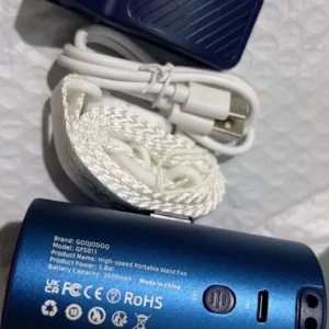 Quạt mini GOOJODOQ Type-C là sản phẩm cắm là chạy, cơ 15573 vòng/phút, lưu lượng gió mạnh mẽ 9,7 m/s