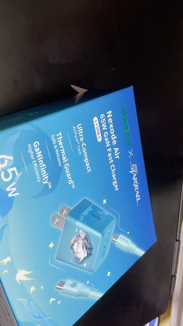 UGREEN Bộ sạc Phiên Bản Honkai: Star Rail USB-C 65W GaN USB-C Phích cắm có thể gập lại + Cáp USB-C 100W 1m, Sạc nhanh cho iPhone 17 16 Pro Max / MacBook / Samsung S26 Ultra iPad (Phích cắm US)