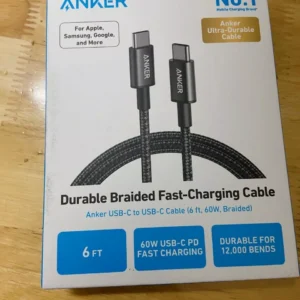 Cáp sạc nhanh Anker USB-C to USB-C 60W, Dây dù, Truyền dữ liệu 480Mbps, sạc iPhone, Samsung, iPad, MacBook - A8752/3