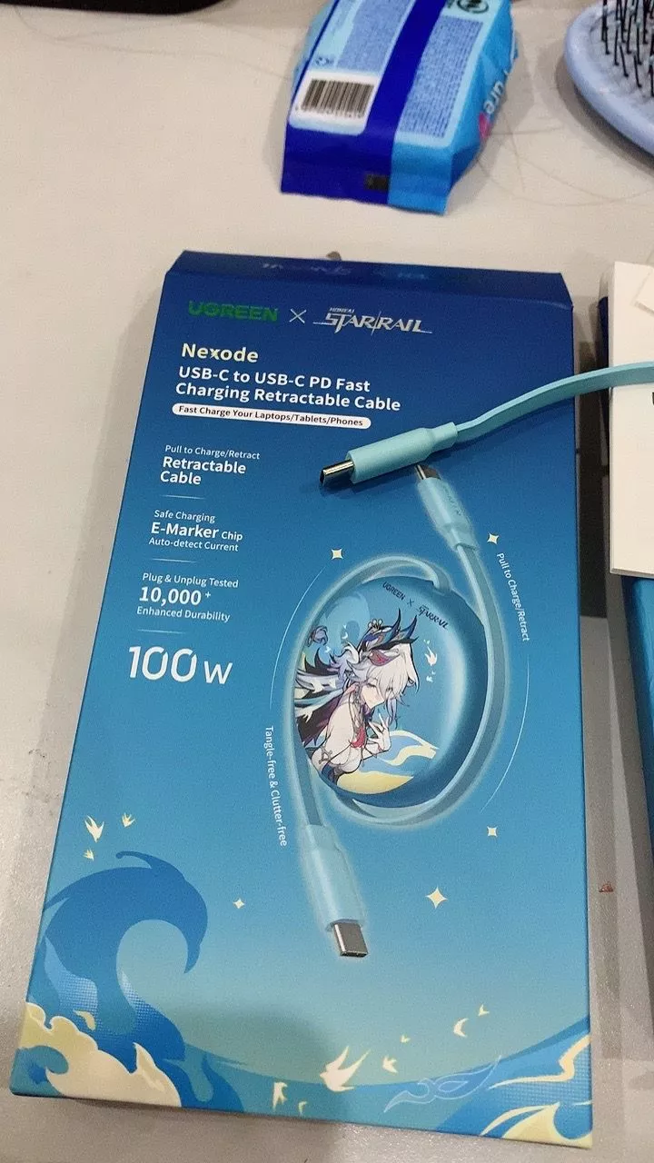 UGREEN Cáp dữ liệu sạc có thể thu vào Phiên Bản Honkai: Star Rail 100W USB-C sang USB-C Hỗ trợ cáp sạc nhanh Samsung 45W cho iPhone 17 Pro Max