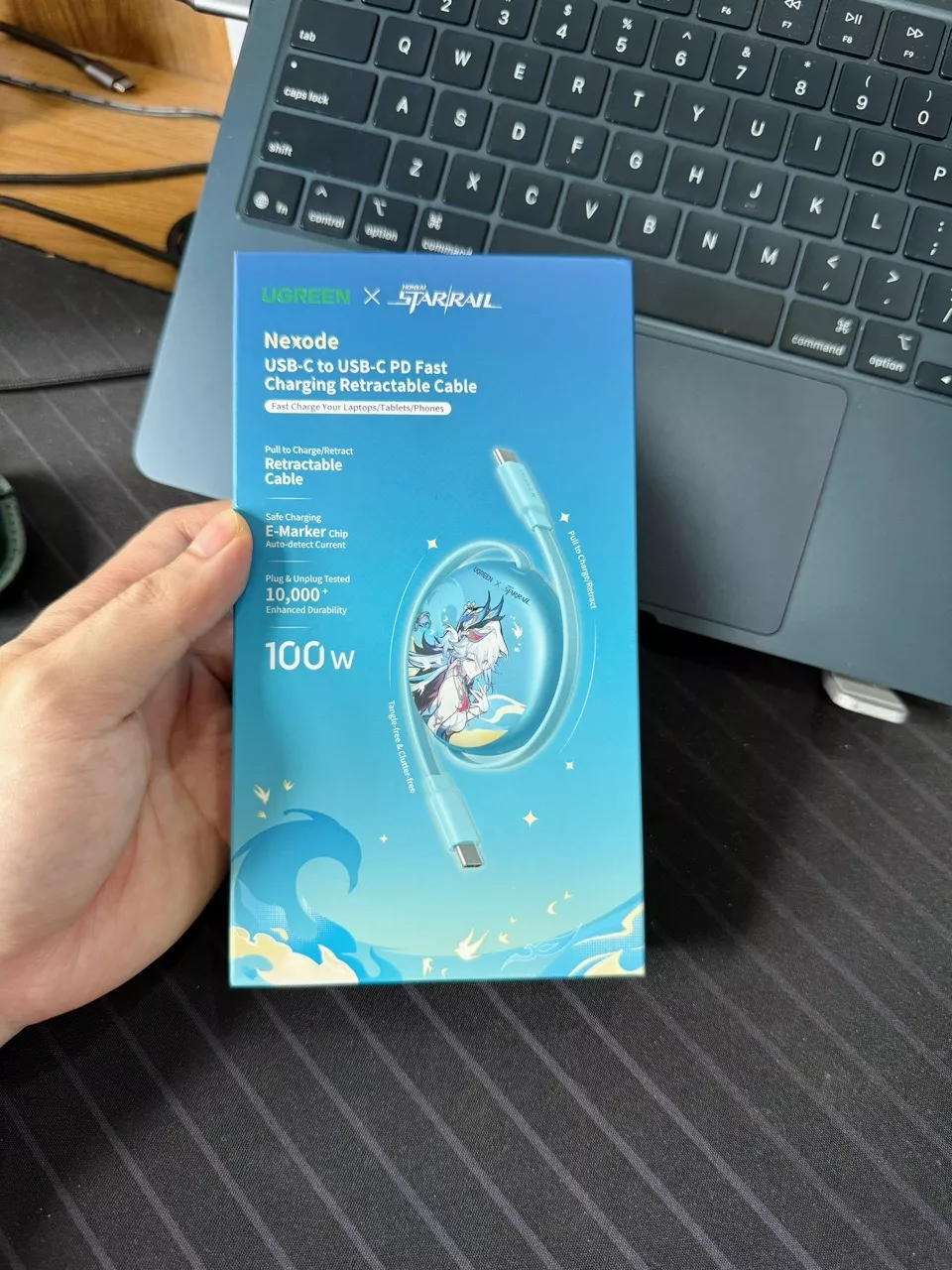 UGREEN Cáp dữ liệu sạc có thể thu vào Phiên Bản Honkai: Star Rail 100W USB-C sang USB-C Hỗ trợ cáp sạc nhanh Samsung 45W cho iPhone 17 Pro Max