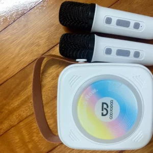 Loa Karaoke Bluetooth GOOJODOQ Tặng Kèm 2 Micro Không Dây, Đèn RGB, 5 Giọng Biến Ảo, Pin 6 Giờ