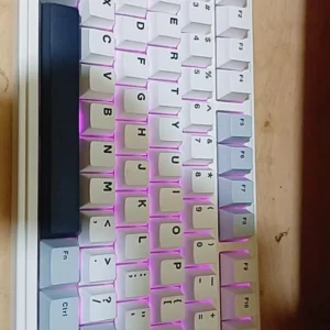 Keycap bàn phím 75 phím Đen vàng và Trắng Đen - PPT Double short - Keycap Aula f75