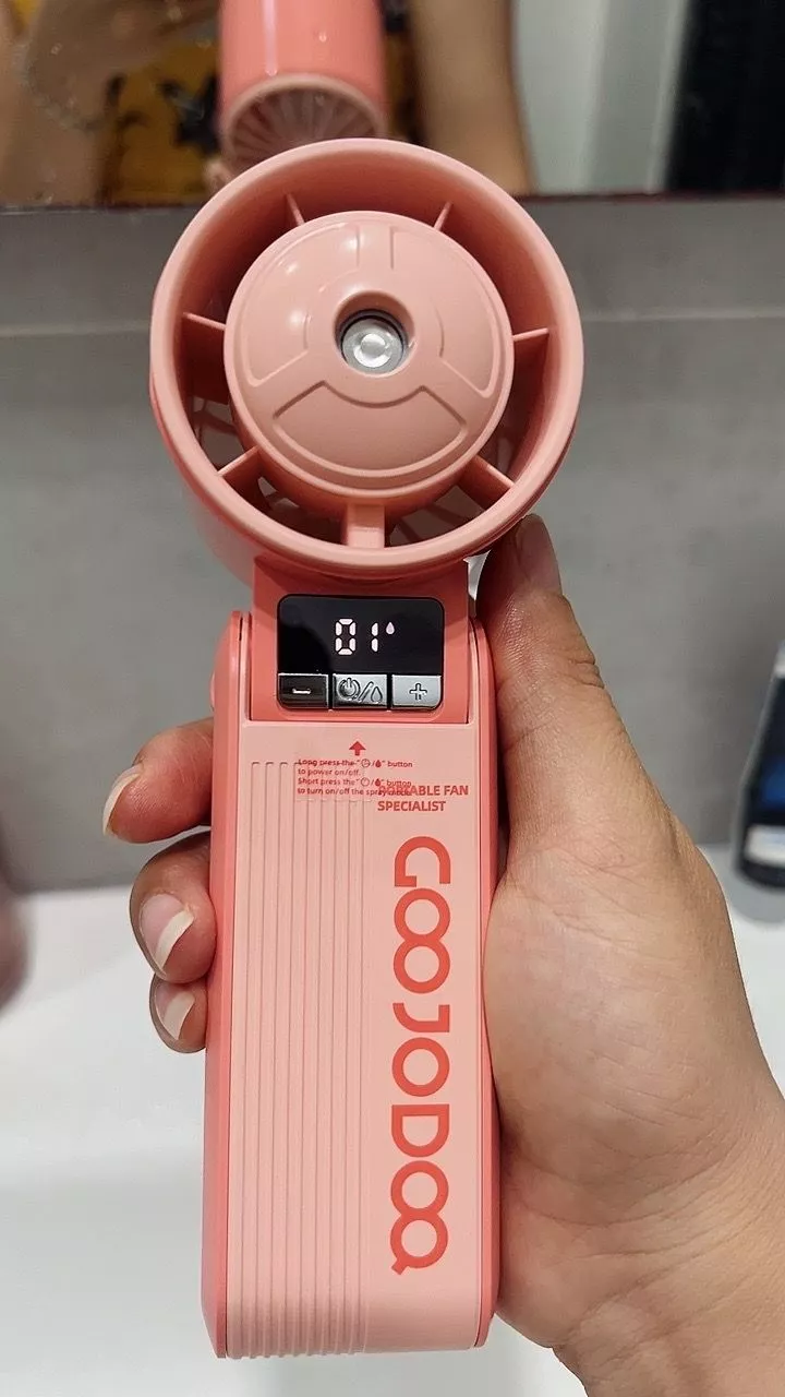 Quạt Phun Sương Turbo GOOJODOQ, 100 Tốc Độ, Pin 3600mAh (11.5H), Gió Mạnh,Xoay 180° điều chỉnh