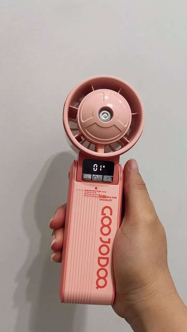 Quạt Phun Sương Turbo GOOJODOQ, 100 Tốc Độ, Pin 3600mAh (11.5H), Gió Mạnh,Xoay 180° điều chỉnh