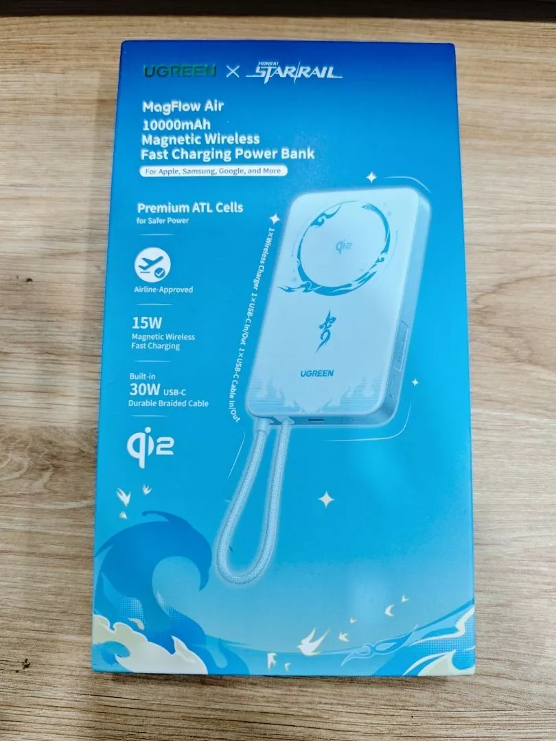 【Phiên Bản Honkai: Star Rail】UGREEN 10000mAh 15W Sạc từ tính 30W Max Power Bank Cáp tích hợp Tương thích với iPhone 17 Series