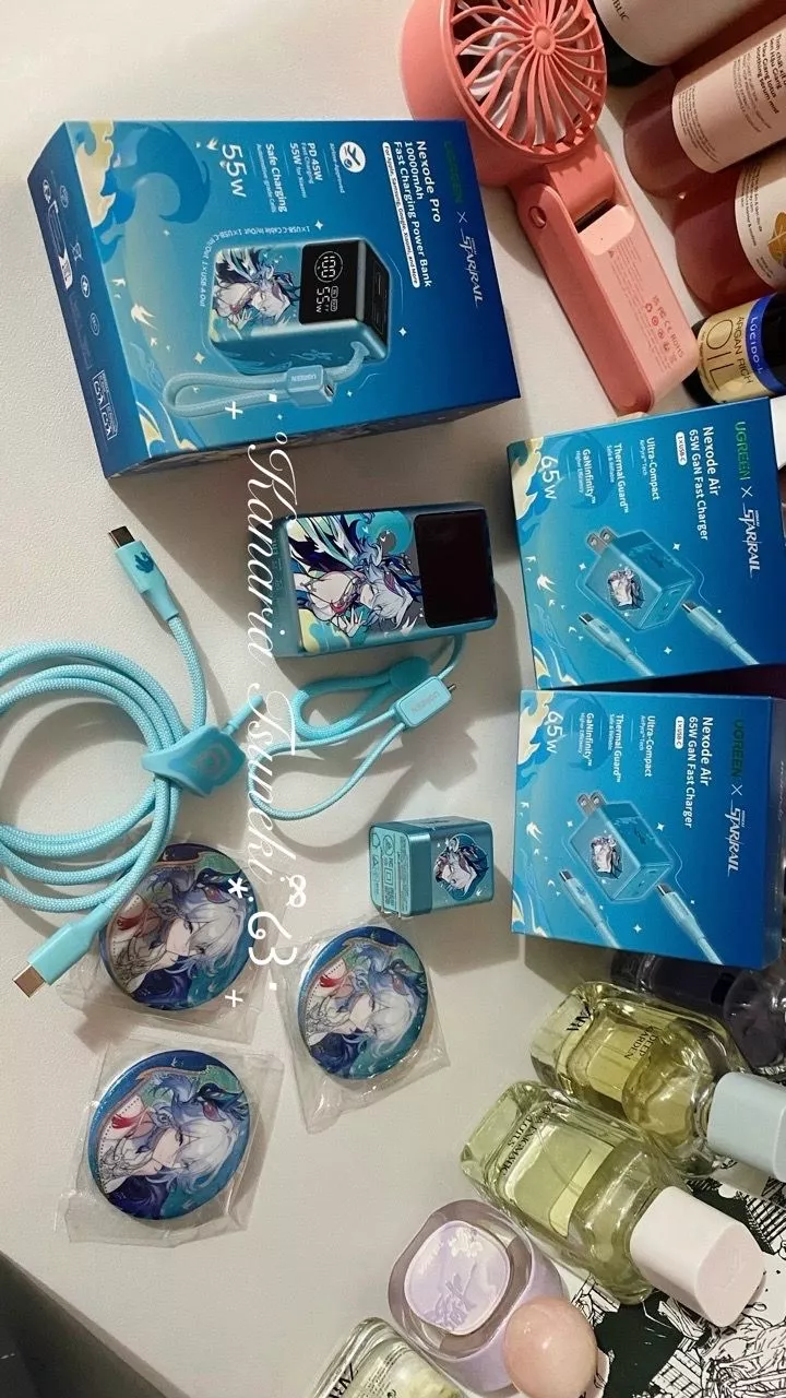 【Phiên Bản Honkai: Star Rail】UGREEN Power Bank 10000mAh 55W kèm cáp USB C tích hợp 3 cổng Sạc di động du lịch máy tính xách tay, đèn LED màn hình lớn Sạc nhanh cho Xiaomi và hơn thế nữa