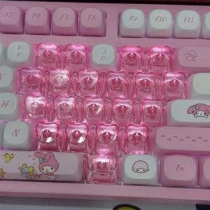 Set Keycap trái tim kiểu dáng trái tim chất liệu nhựa PBT trong suốt cực đẹp dành cho bàn phím cơ