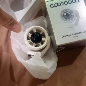 Quạt mini GOOJODOQ Type-C là sản phẩm cắm là chạy, cơ 15573 vòng/phút, lưu lượng gió mạnh mẽ 9,7 m/s