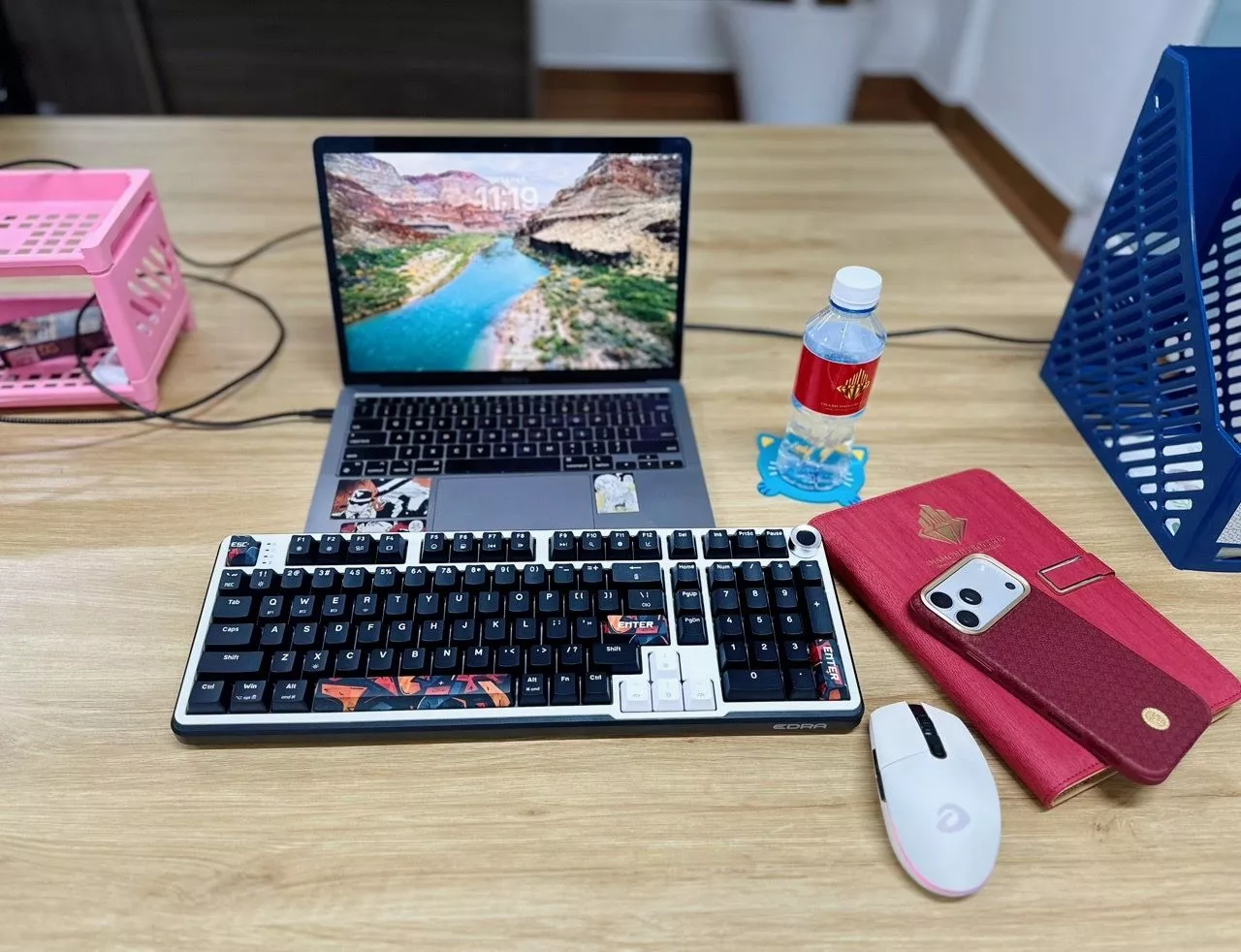 Bàn phím cơ E-Dra không dây EK398S Red Switch - Bảo hành chính hãng 24 Tháng - 3 mode kết nối