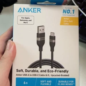 Cáp Sạc Nhanh & Truyền Dữ liệu Anker USB-A to USB-C 18W 480Mbps | Chuẩn CarPlay | Dây Bện Tái Chế | Chống Rối - A82G2