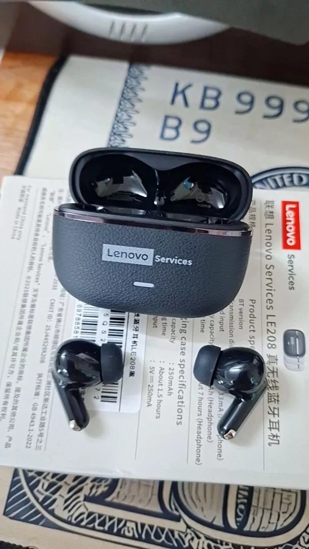 Tai nghe chơi game Lenovo LE208 AI Tai nghe Bluetooth Chất lượng âm thanh HIFI 36 giờ AI Dịch thời gian thực IPX5 Bluetooth chống nước 6.0