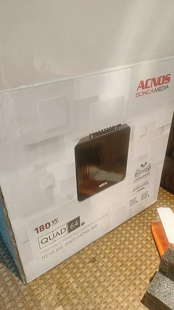 ACNOS QUAD 64 Loa Karaoke di động xách tay, Kèm 2 Micro, Bảo Hành 12 tháng