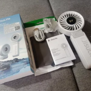 Quạt cầm tay tích điện mini Jisulife Life 7 5 cấp độ gió 3600/5000mAh - Sử dụng lên đến 12h - Chính hãng - BH 12 tháng