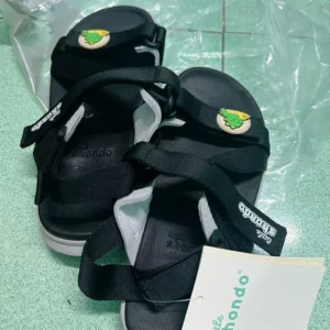 Giày Sandal Quai Dán Bé Trai Bé Gái Little Shondo 6 Tem Khủng Long Màu Đen Xám Li62211