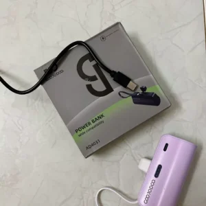 GOOJODOQ 4000mAh Mini Power Bank Sạc di động Type-C và phích cắm cho điện thoại/đồng hồ/tai nghe