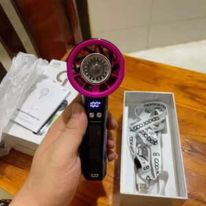 Quạt turbo đa chức năng tốc độ cao Goojodoq tiếng ồn thấp kiểu Mecha có đèn pin LED, màn hình kỹ thuật số và móc treo