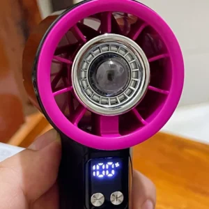 Quạt turbo đa chức năng tốc độ cao Goojodoq tiếng ồn thấp kiểu Mecha có đèn pin LED, màn hình kỹ thuật số và móc treo