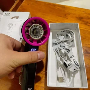 Quạt turbo đa chức năng tốc độ cao Goojodoq tiếng ồn thấp kiểu Mecha có đèn pin LED, màn hình kỹ thuật số và móc treo