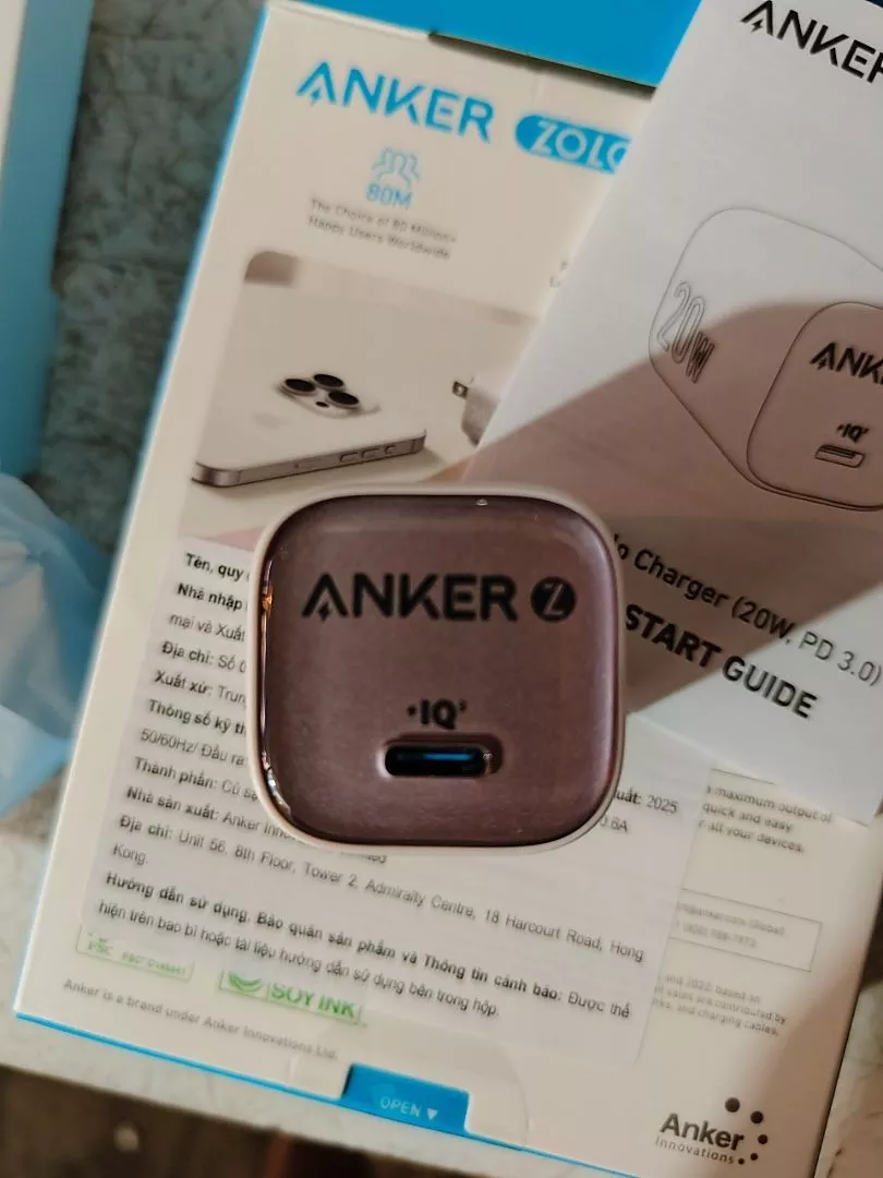 Củ sạc nhanh Anker Zolo GaN 20W/30W | 1 cổng USB-C | Sạc nhanh Power IQ 3.0 | Chân gập gấp gọn tiện lợi - A2699/8