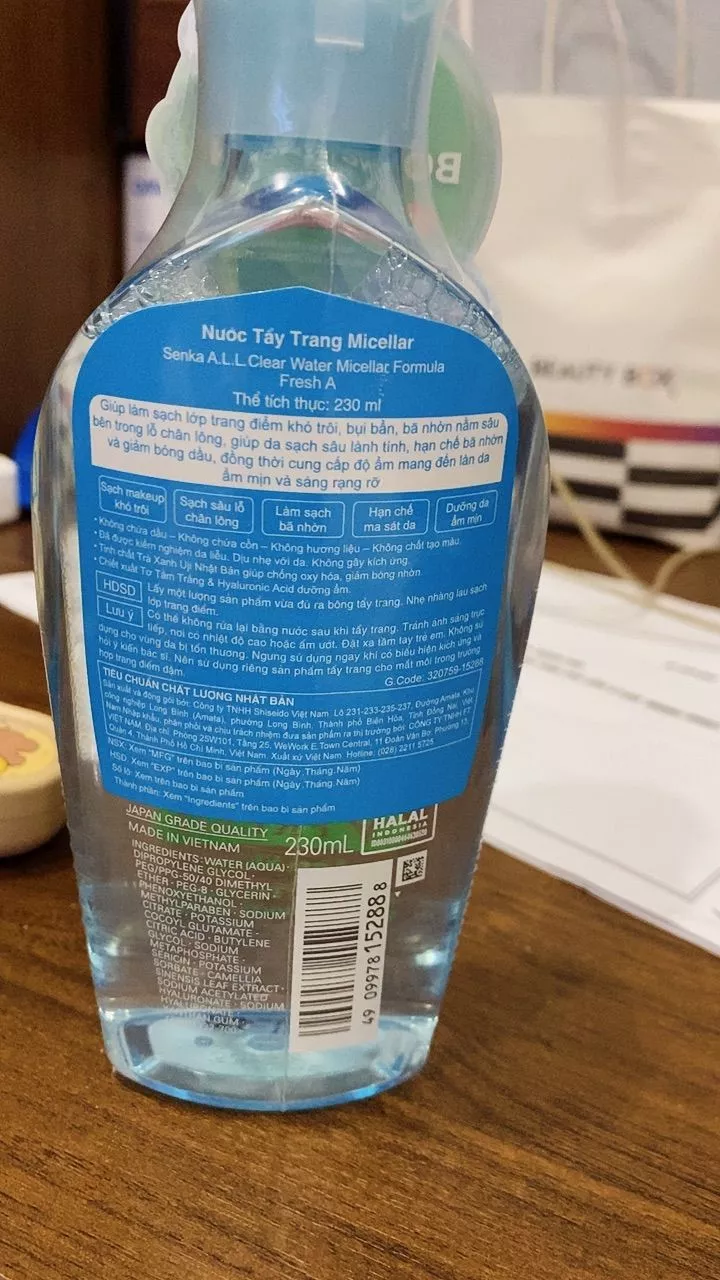 Nước Tẩy Trang Senka ALL Clear Water Micellar Fresh 230ML & 70ML