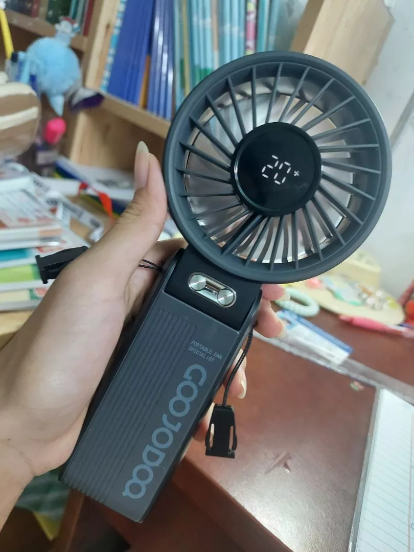 GOOJODOQ Quạt năng lượng mặt trời Mini có thể gập lại 3600 mAh Turbo Jet có thể sạc lại cầm tay Gió mạnh GFS014
