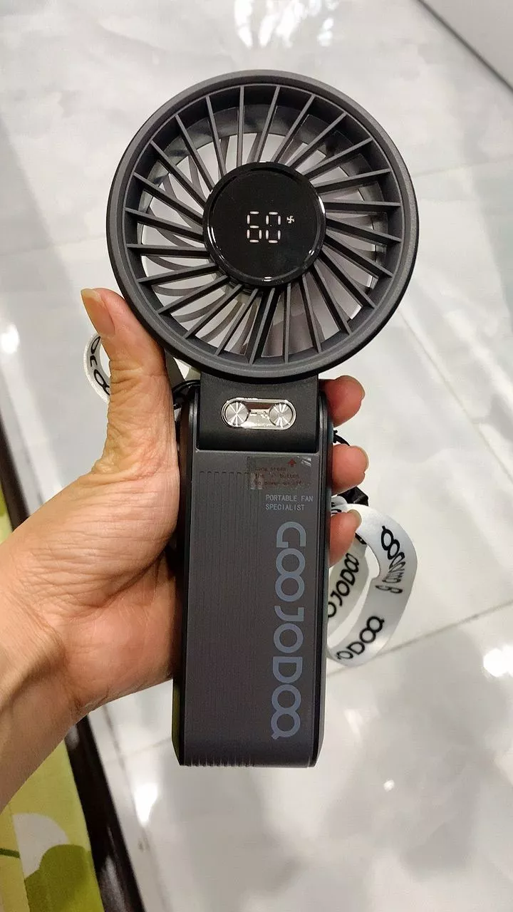 GOOJODOQ Quạt năng lượng mặt trời Mini có thể gập lại 3600 mAh Turbo Jet có thể sạc lại cầm tay Gió mạnh GFS014