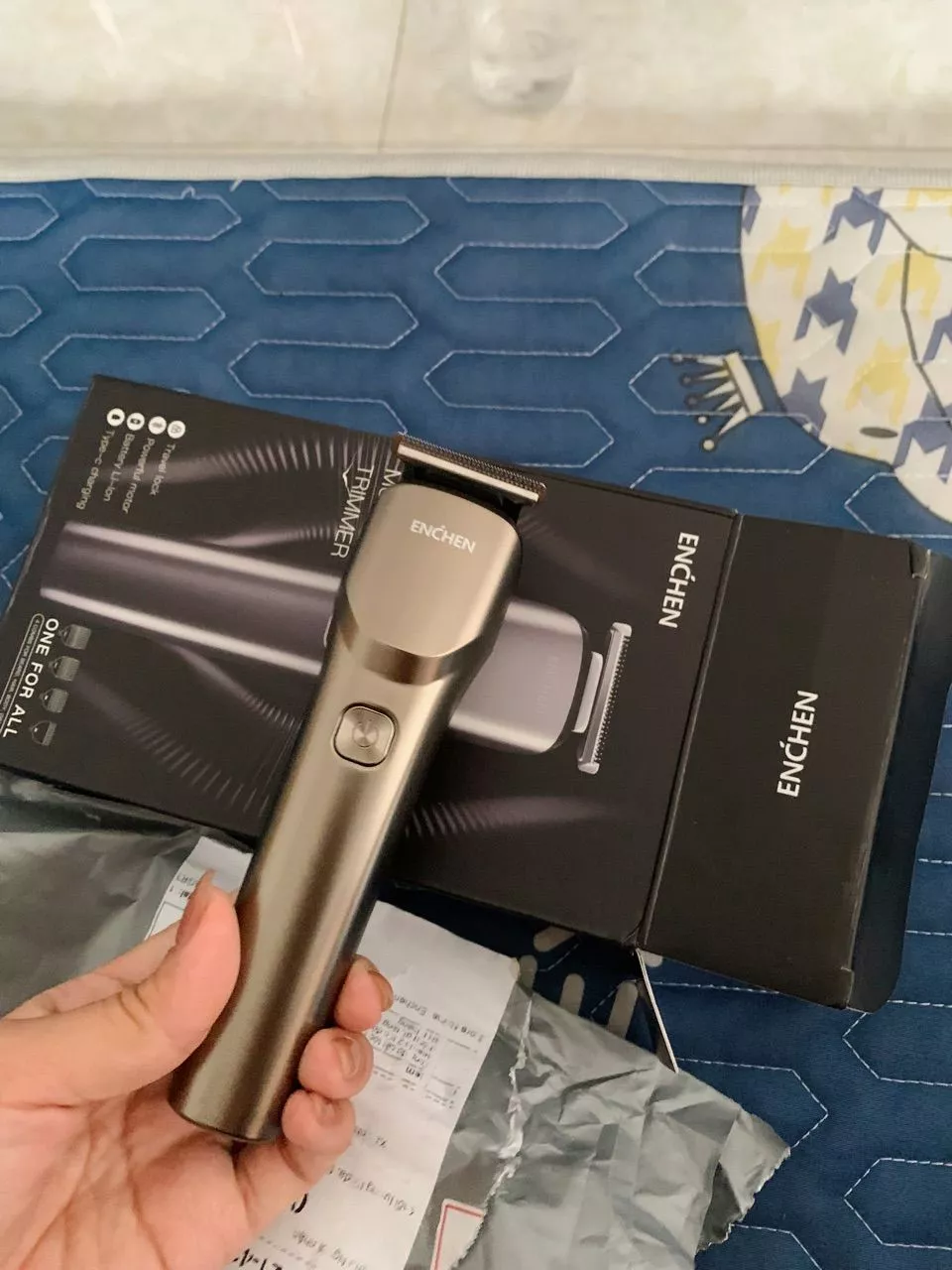 Tông đơ cắt tóc Enchen Beardo 2 tốc độ cao, lưỡi thép không gỉ, tặng 4 cử tạo kiểu - BH 12 tháng