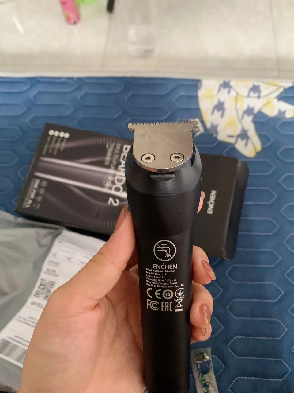 Tông đơ cắt tóc Enchen Beardo 2 tốc độ cao, lưỡi thép không gỉ, tặng 4 cử tạo kiểu - BH 12 tháng