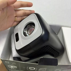 Máy chiếu Goojodoq 4K 1080P Full HD 200ANSI, Bluetooth 5.2 Tương thích rộng rãi với máy chiếu mini Netflix 120 inch