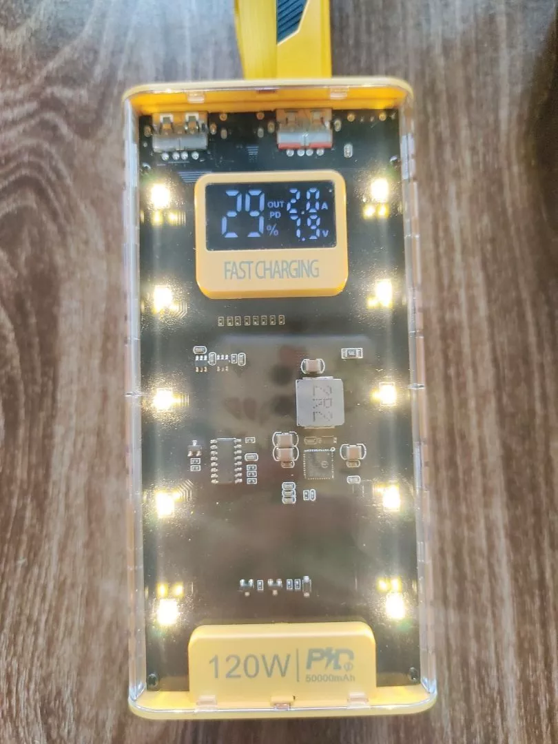Sạc điện thoại 120W dung lượng 50.000mAh, sạc nhanh PD 22.5W, kèm 4 cáp sạc, có đèn led - AUDIO365