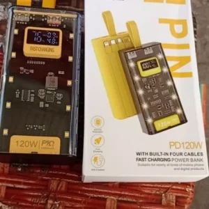 Sạc điện thoại 120W dung lượng 50.000mAh, sạc nhanh PD 22.5W, kèm 4 cáp sạc, có đèn led - AUDIO365