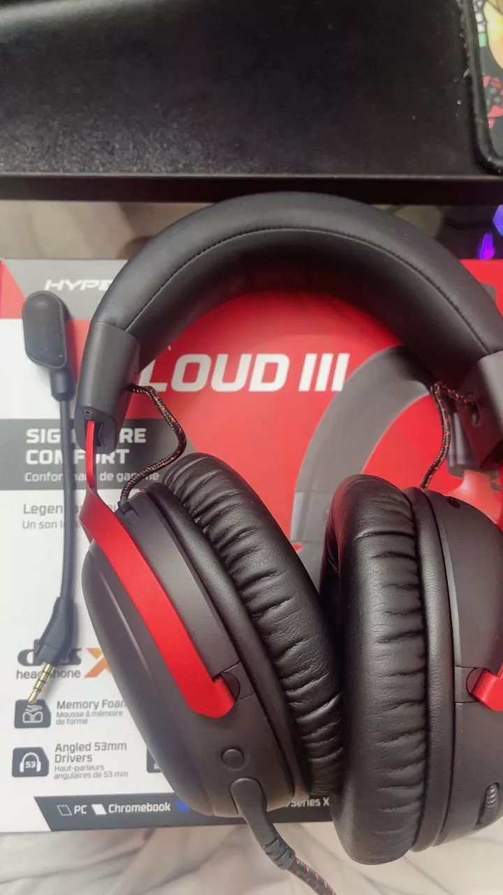 Tai nghe HP HyperX Cloud III Red (Bảo hành 24 tháng/ Âm thanh 7.1/ Kết nối USB, 3.5)