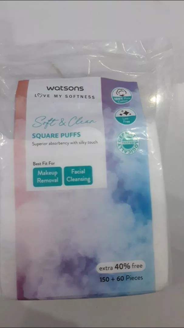 Bông Tẩy Trang Watsons Square Puffs 150S+40%