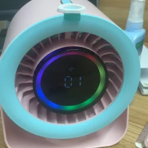 Quạt để bàn tốc độ cao GOOJODOQ mới 2025 Quạt 100 tốc độ Màn hình LED kỹ thuật số Quạt turbo không ồn có thể điều chỉnh