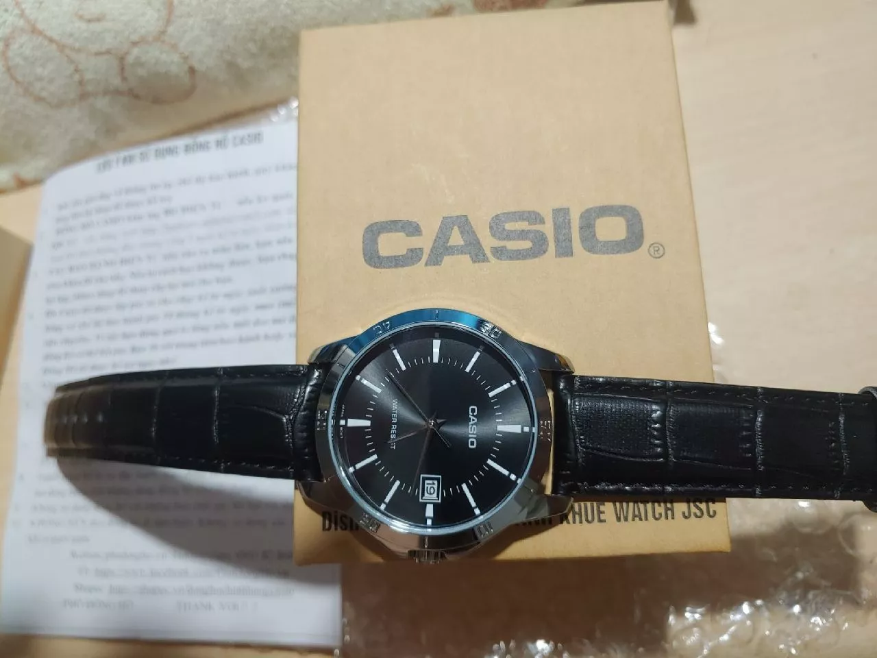 Đồng hồ nam dây da Casio chính hãng Anh Khuê MTP-V004L-1AUDF