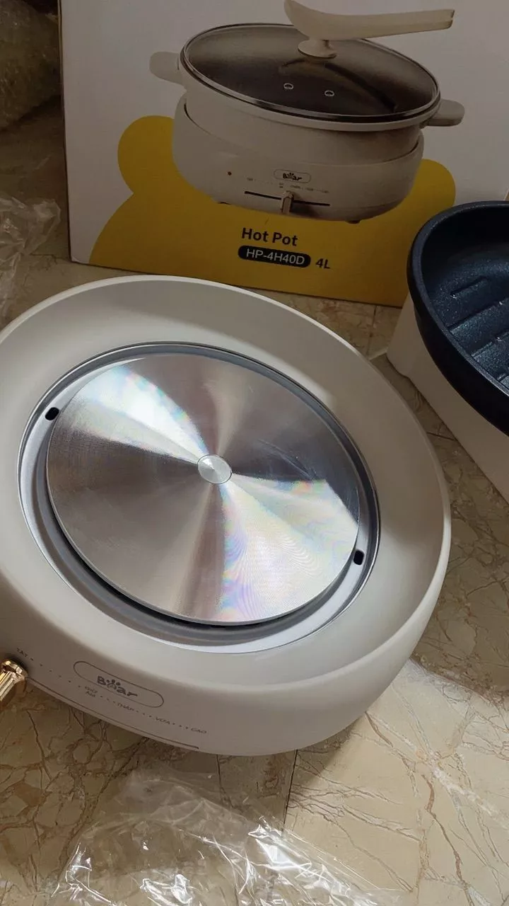 Nồi Lẩu Nướng Điện Đa Năng Bear DHG-C40W2 (HP-4H40D) - Đế Tách Rời, Tiết Kiệm Điện - Hàng Chính Hãng
