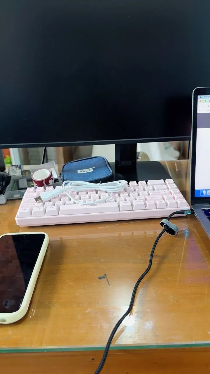 Bàn phím có dây Goojodoq 68 phím thiết kế tiện dụng với đèn RGB tương thích với nhiều hệ thống
