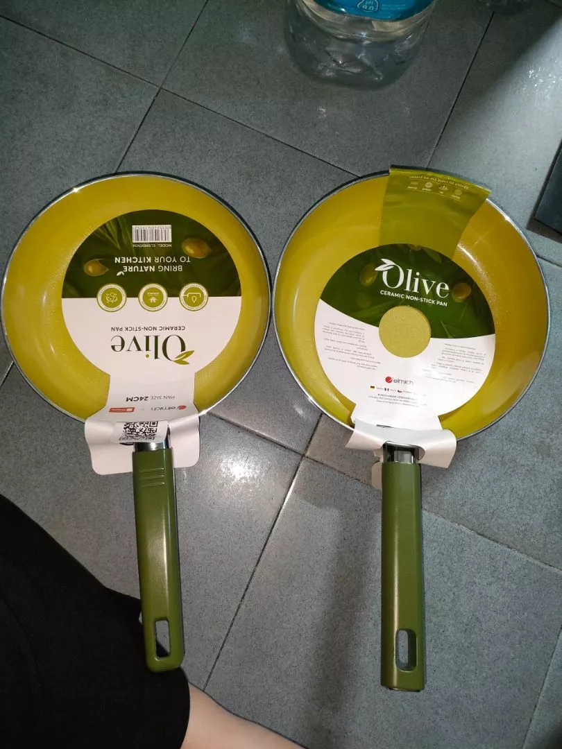 ( Độc quyền chỉ có trên Shopee) Chảo chống dính Ceramic CeraTitan Elmich Olive EL5983OV size 24cm