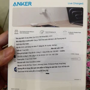 Củ sạc nhanh Anker Zolo 70W | 4 cổng (3 cổng USB-C & 1 cổng USB-A) | Chân gập gọn nhẹ | Sạc nhanh đa thiết bị - A121C