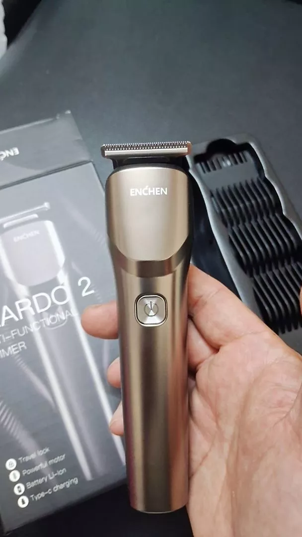 Tông đơ cắt tóc Enchen Beardo 2 tốc độ cao, lưỡi thép không gỉ, tặng 4 cử tạo kiểu - BH 12 tháng