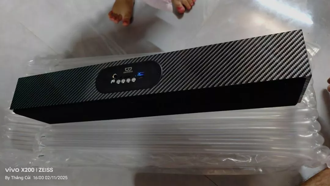 Loa Bluetooth GOOJODOQ Thiết kế bằng gỗ kích thước lớn Loa không dây PC Máy tính xách tay Âm thanh USB Chơi game Thẻ TF AUX